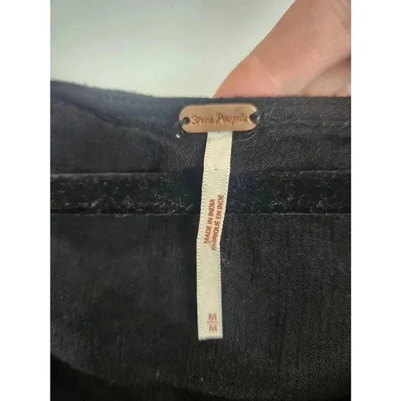 Free People Dress Flowy Black Embroidered Floral Size Medium - Picture 3 of 7